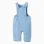 Cotton denim jumpsuit with elastic for newborn boys, light blue