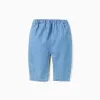 Cotton jeans with elastic waistband for newborns, blue