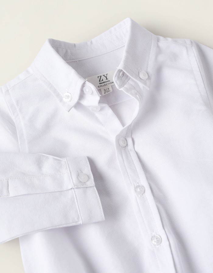 Cotton Wrapover Bodysuit for Newborn Girls, White