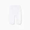 Pack 4 footed cotton trousers for newborns and babies, white