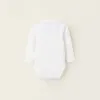 Long Sleeve Polo-Bodysuit for Newborn Boys, White
