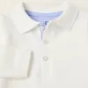 Long Sleeve Polo-Bodysuit for Newborn Boys, White