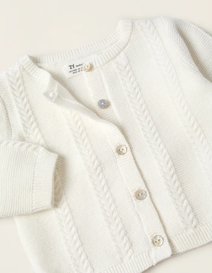 3-Piece Knitted Set for Newborns, White