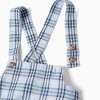 Cotton bodysuit + checked jumpsuit B&S for newborn boys, white/blue