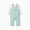 Long sleeve bodysuit + jumpsuit for newborn boys, white/green