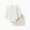 Striped bodysuit + twill shorts for newborn boys, white/beige