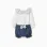 Cotton bodysuit + shorts with ruffles You&Me for newborn girls, white/blue