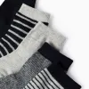 Pack of 5 Pairs of Socks for Baby Boys 'Stripes', Dark Blue/Grey