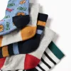 Pack of 5 socks with contrasting details for baby boys, multicolour