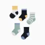 5 pairs of socks with contrasting details for baby boys, multicolour